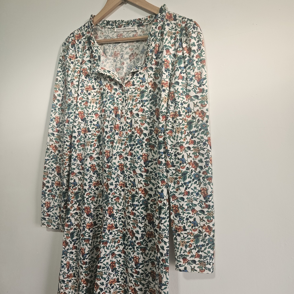 Peruvian Connection Pima cotton Prairie Flower Dress Boho size Xs - Picture 9 of 10
